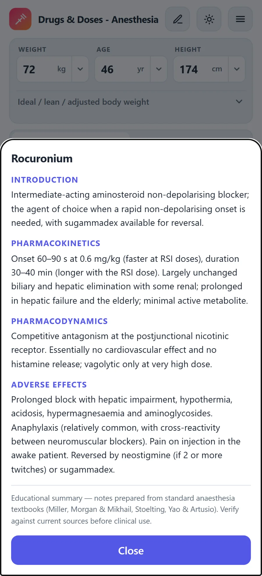 A drug monograph with notes