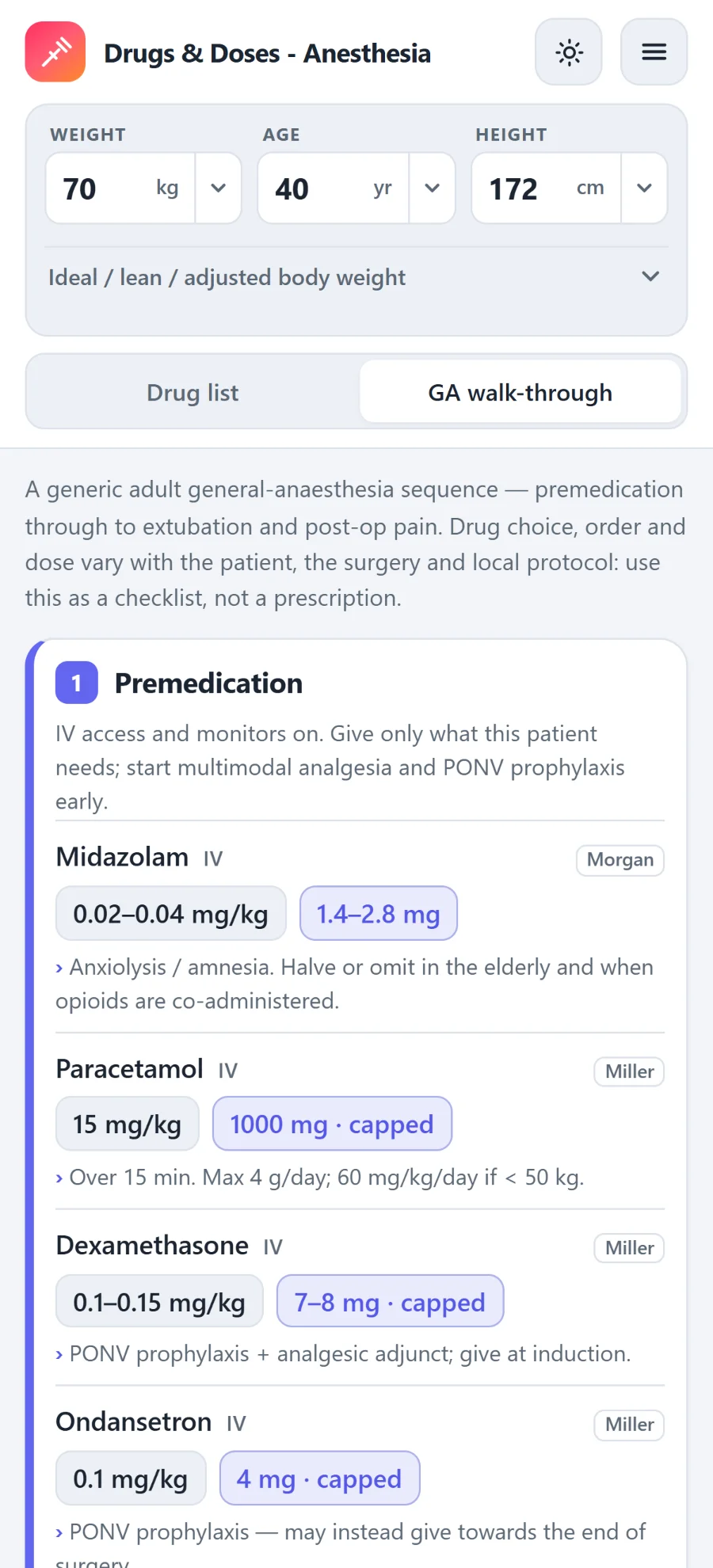 The general anaesthesia walk-through